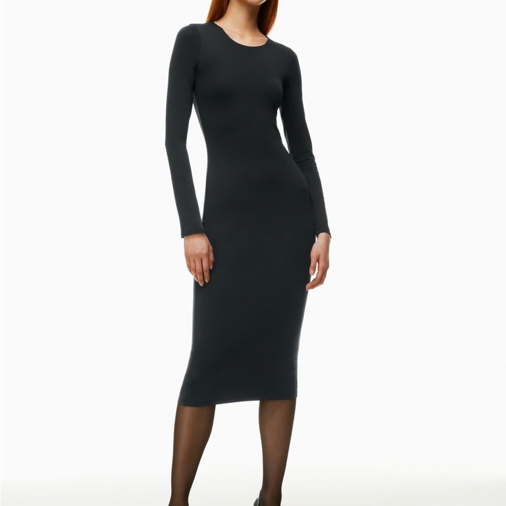 Aritzia Babaton Contour Crew Longsleeve Midi Dress In Gallery Green Sz S NWOT